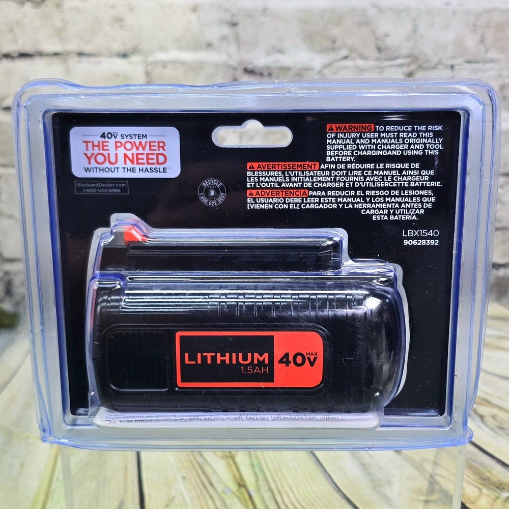 Black and Decker LBX1540 40V Max Lithium Ion Battery 1.5Ah Black Orange New OEM